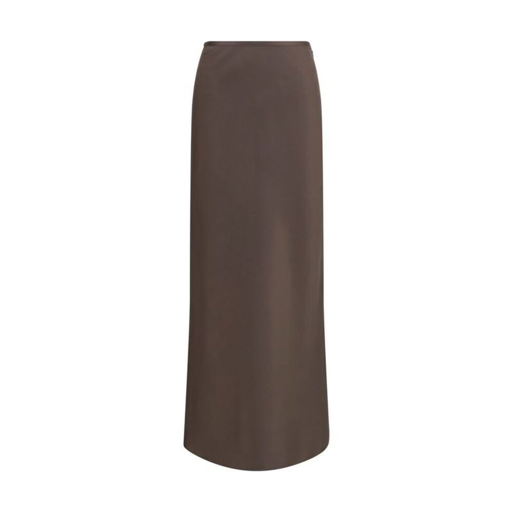 Loulou De Saison Brown Silk Long Women's Skirt